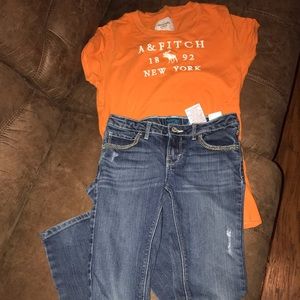 Girls Abercrombie top and Levi Jeans